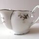 Limoges Maigre Gras porcelain sauce boat with silver decoration