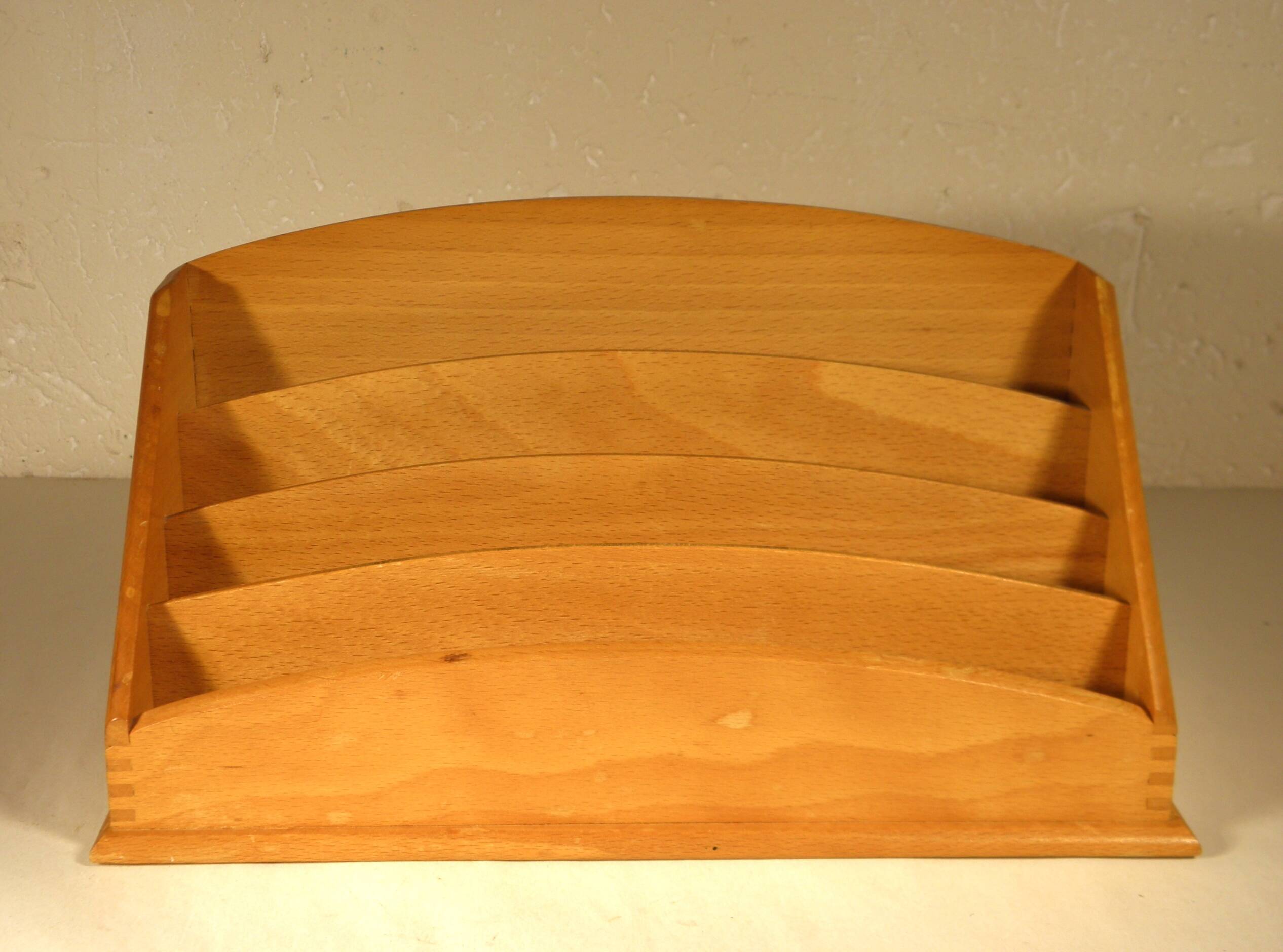 Letter holder, wooden mail holder from the 1950s