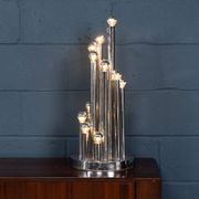Vintage 20thc italian chrome multi-light table lamp by reggiani c.1970