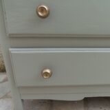 Vintage commode enhanced in grey-green.