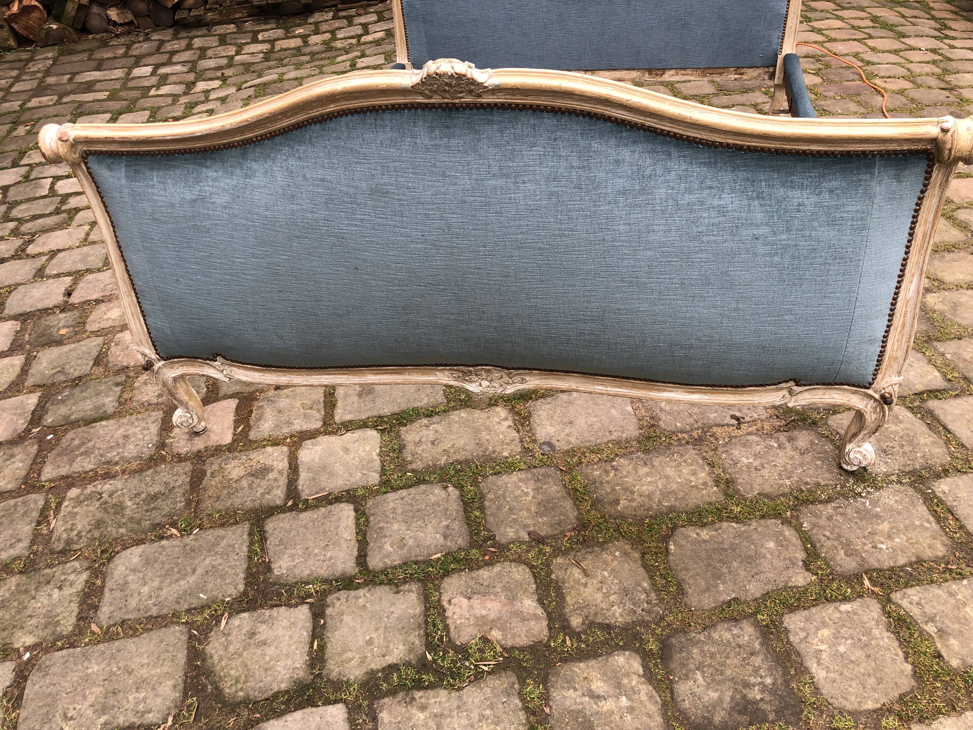 Louis xv style bed stamped Bontemps paris upholsterer