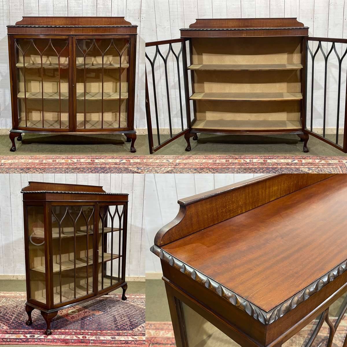 Early 20th century English mahogany display cabinet