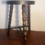 Solid wood tripod stool with turned legs