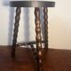 Solid wood tripod stool with turned legs