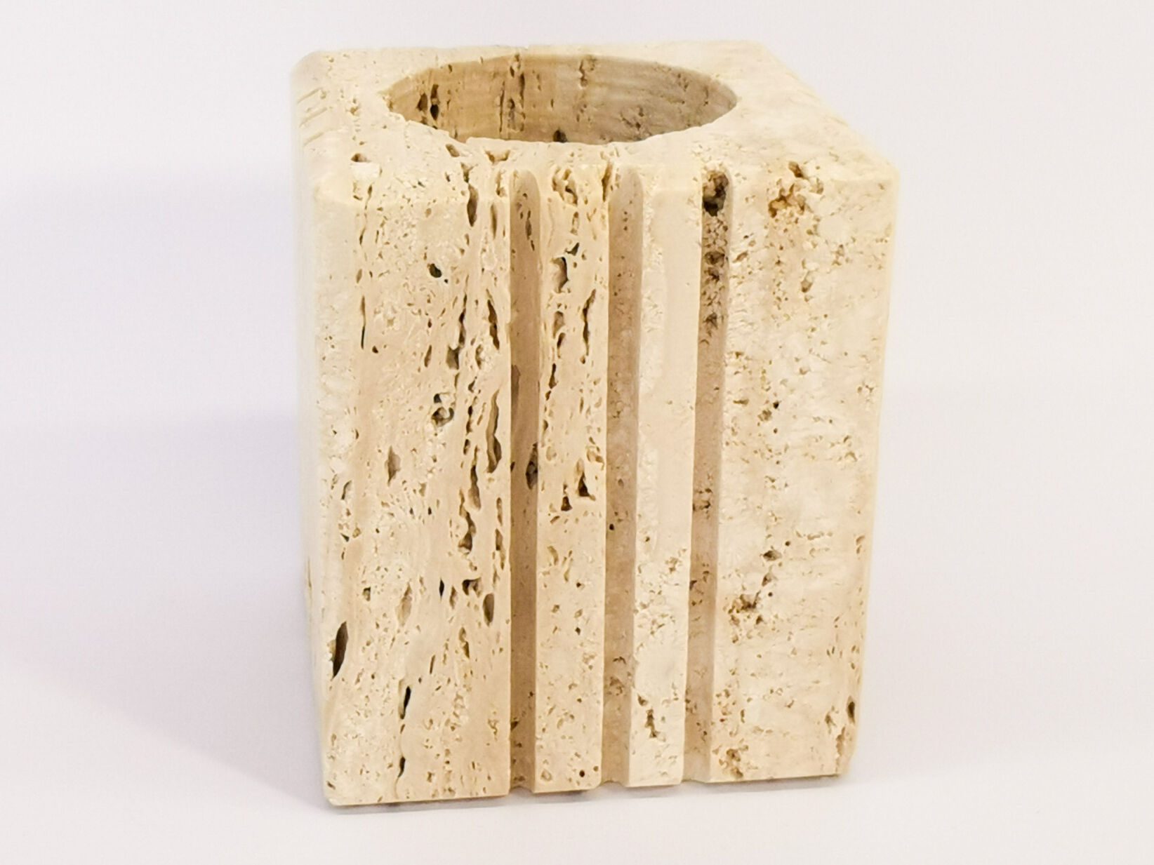 Pencil holder in travertine by Cerri Nestore, 1960