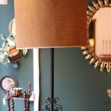 Very large brutalist wrought iron floor lamp, circa 1950