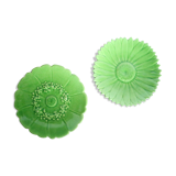 Plates Vallauris Alain Maunier, 1970, in the shape of a flower, in green earthenware