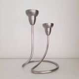 Georg Jensen brushed stainless steel candlestick