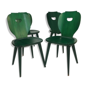 Set of 4 chairs mid-century pine