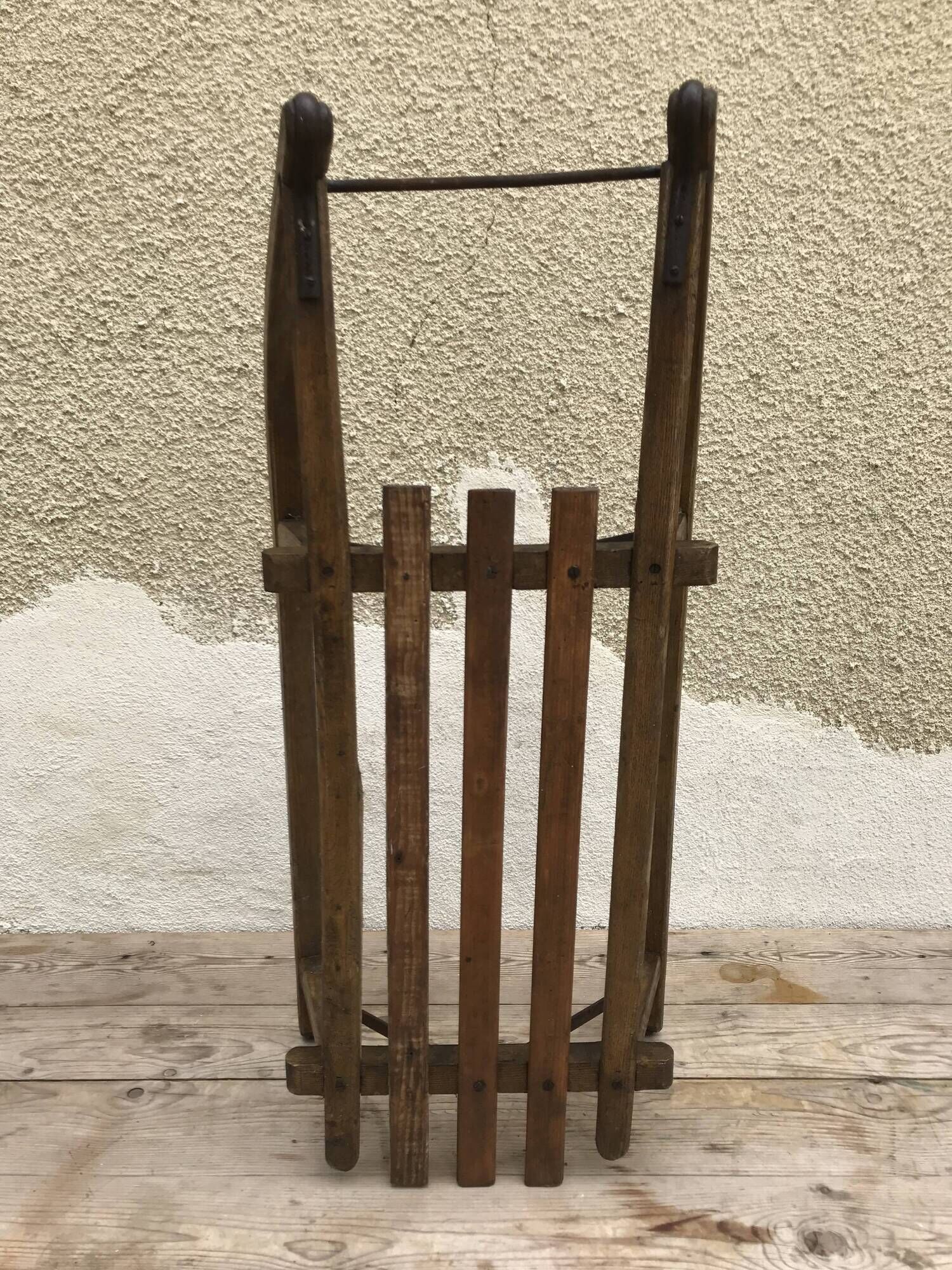 Old 50s painted wooden sled