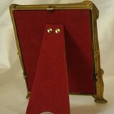 Art Nouveau brass bridge mirror 17 x 13
