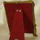 Art Nouveau brass bridge mirror 17 x 13