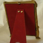 Art Nouveau brass bridge mirror 17 x 13
