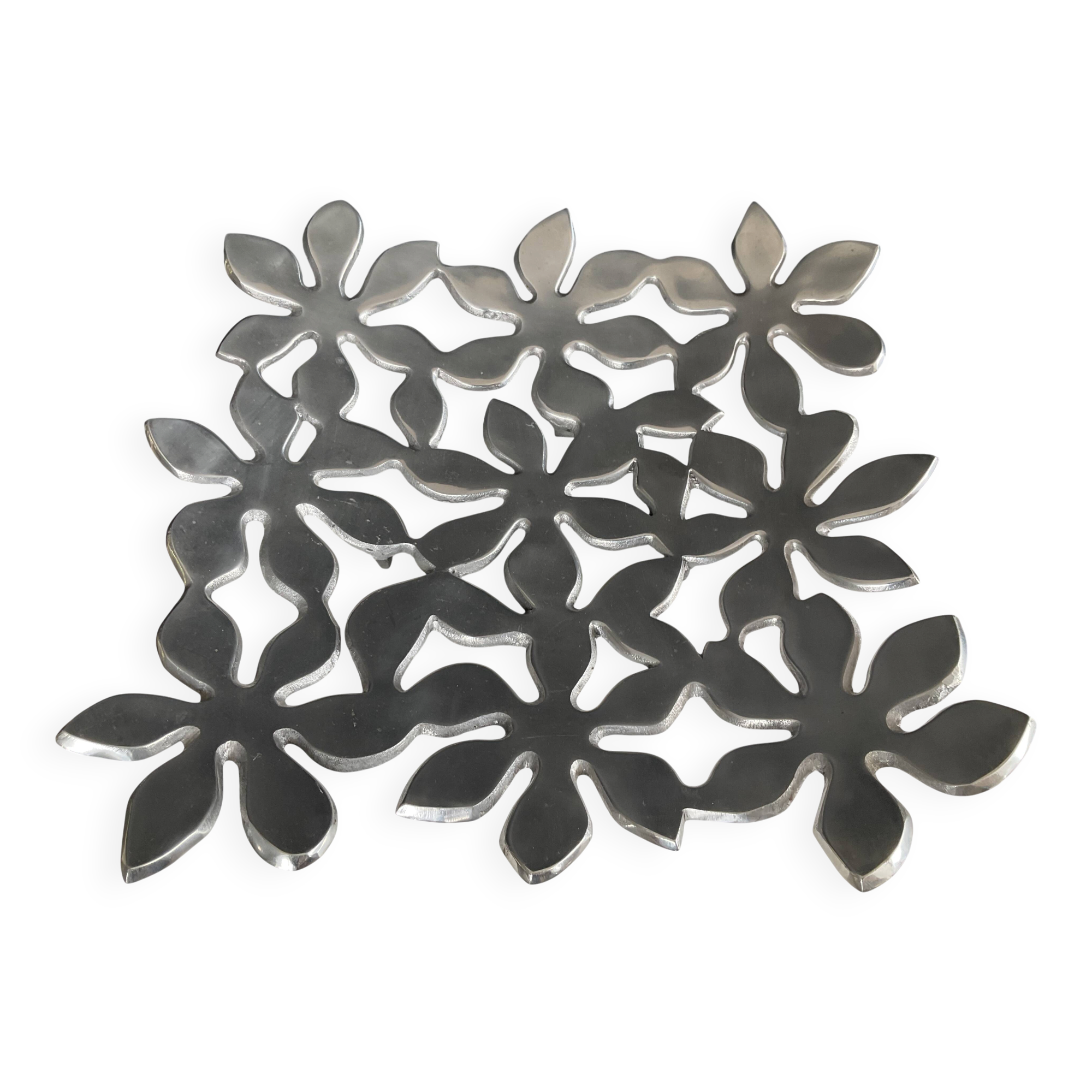 Vintage perforated aluminium cast iron centrepiece