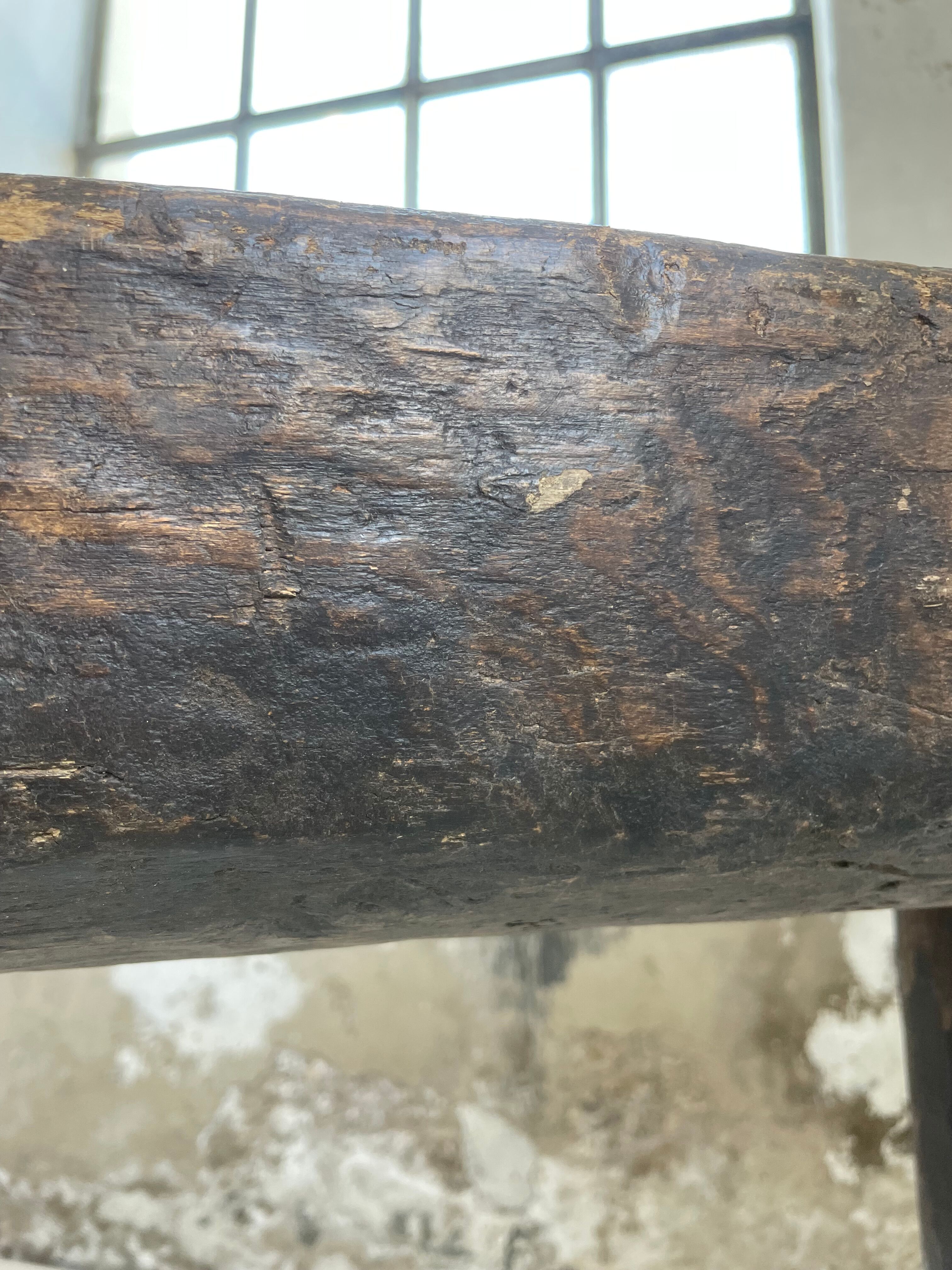 Brutalist solid wood console