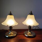 Paire de lampes champignon vintage