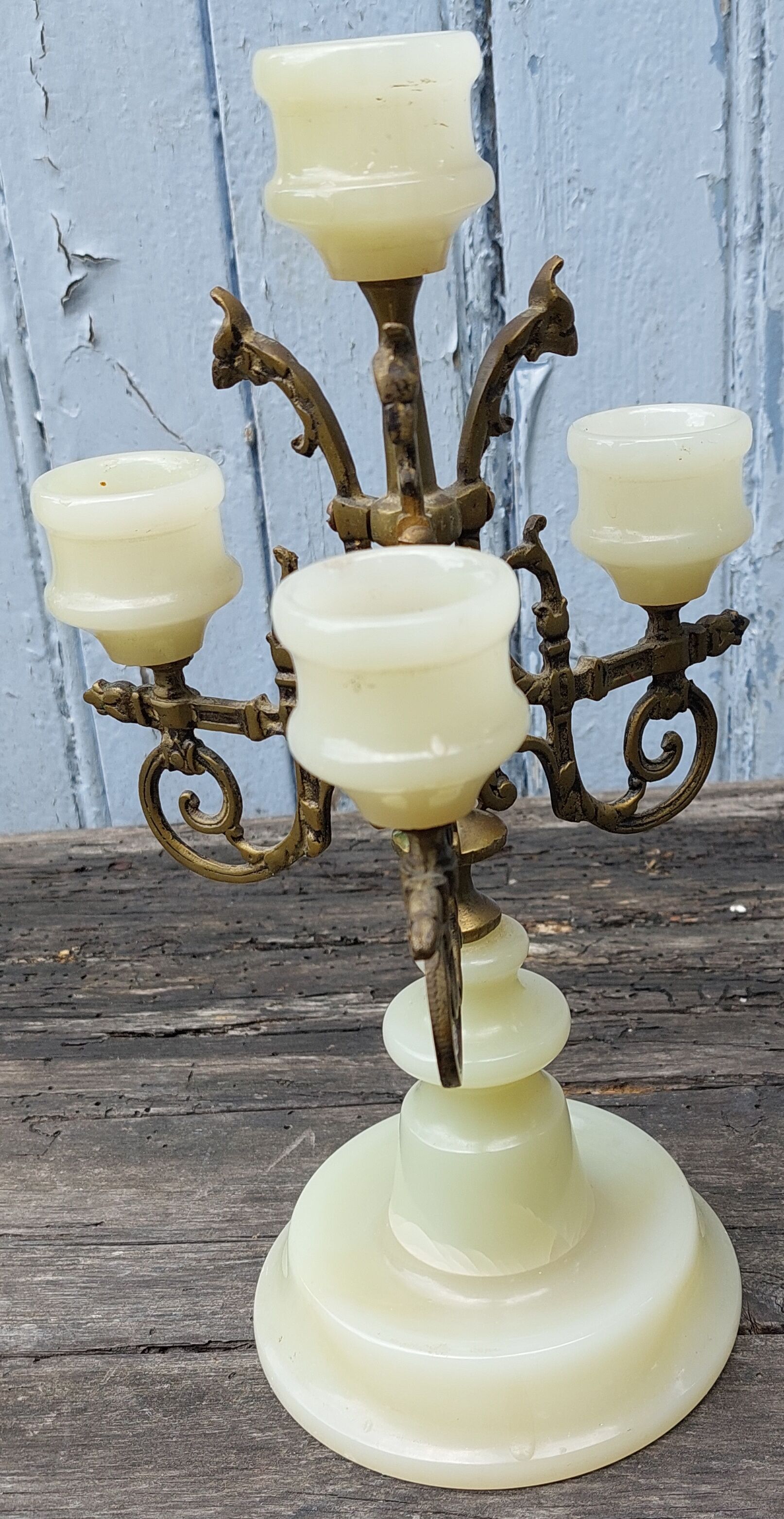 Alabaster candle holder