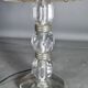 Table lamp foot glass & diamond plastic lampshade Vintage 50-60