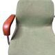 Metal and green fabric armchair