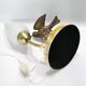 1940-50 perched bird lamp, alabaster, brass and regula