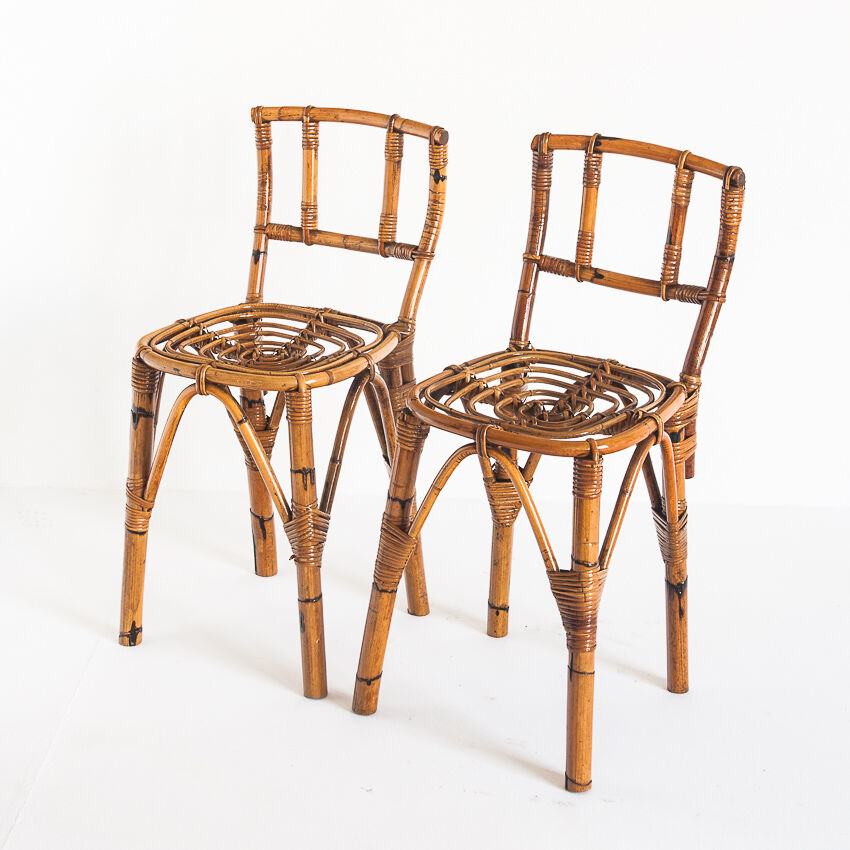 Pair of Vintage Cannée chairs - France, 1960