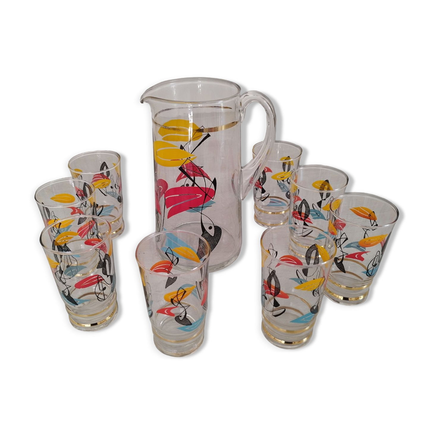 Vintage orangeade glass service