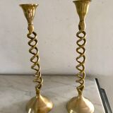 Pair of brass candlesticks