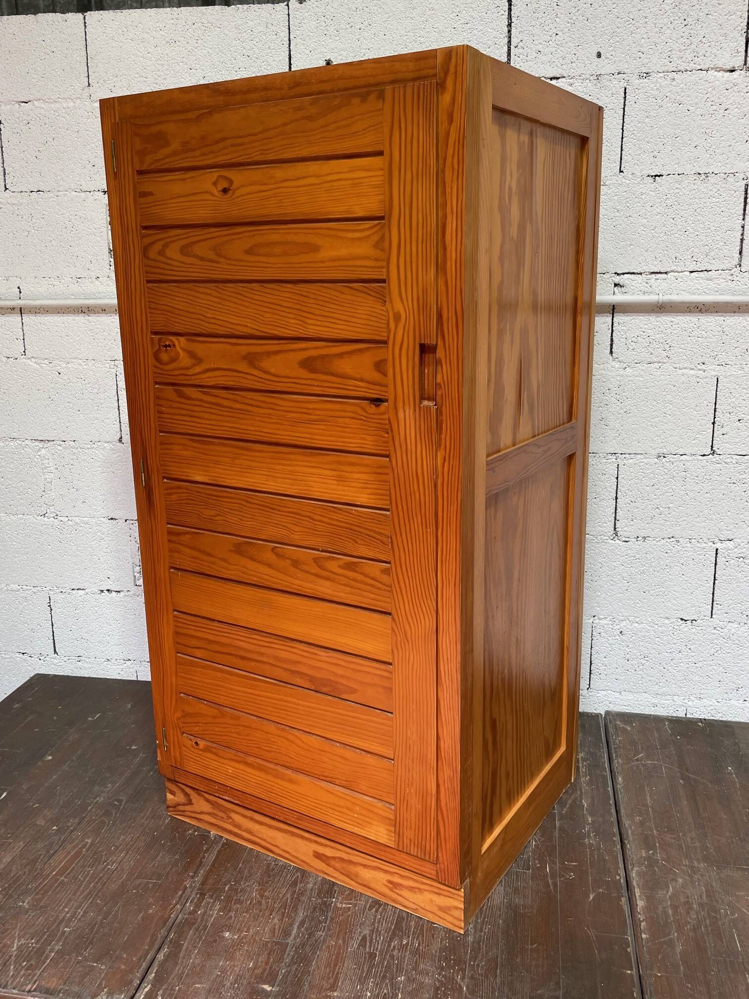 Weekend wardrobe in pine by Pierre Gautier Delaye, vintage 1950s.