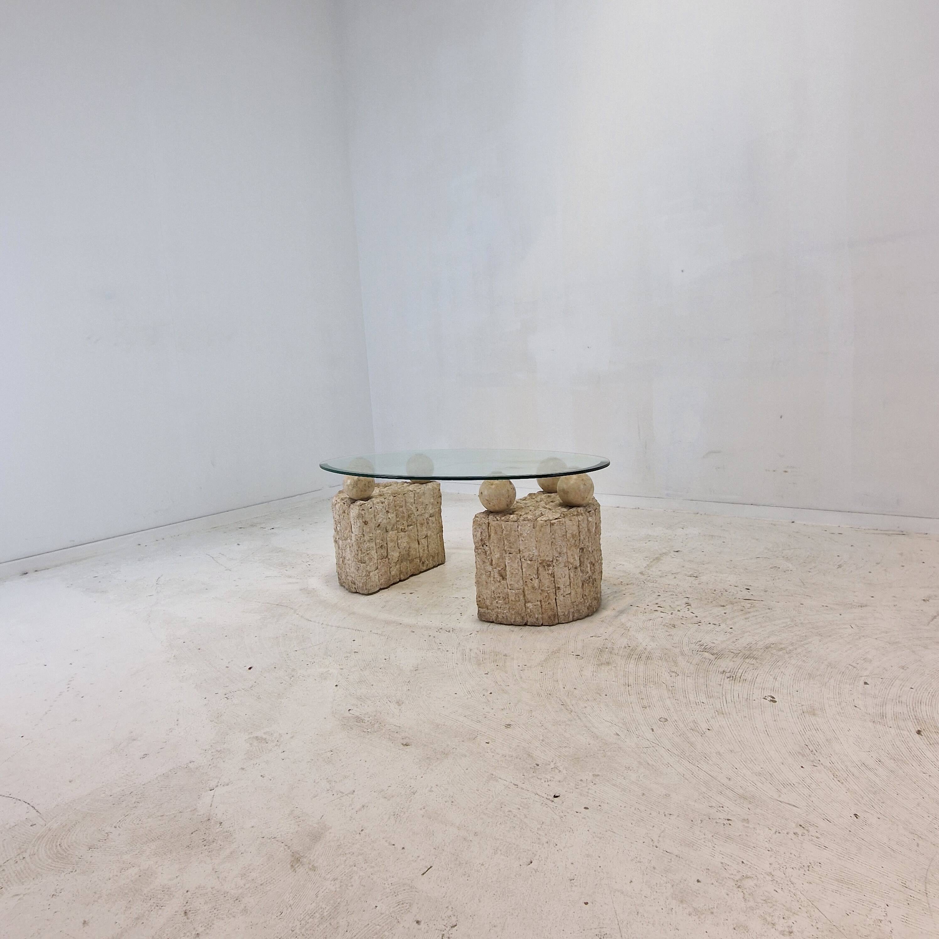 Magnussen Ponte Mactan Stone Coffee or Fossil Stone Table, 1980s