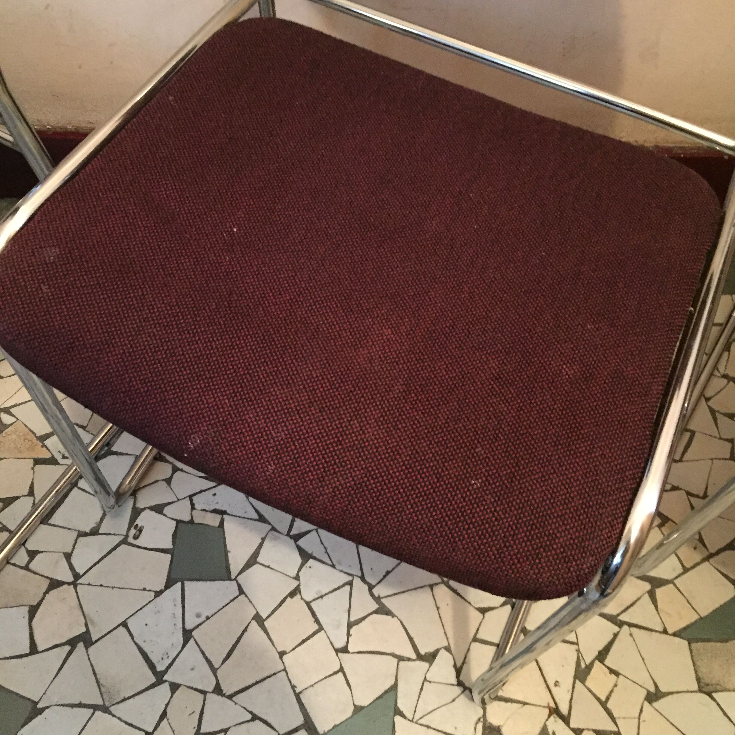 Série de 4 chaises chromées 1970