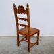 Set of 6 vintage solid oak high-back dining chairs – rustic European / Spanish revival