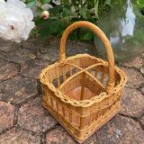 Vintage rattan bottle holder