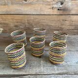 6 paniers porte-verres vintage