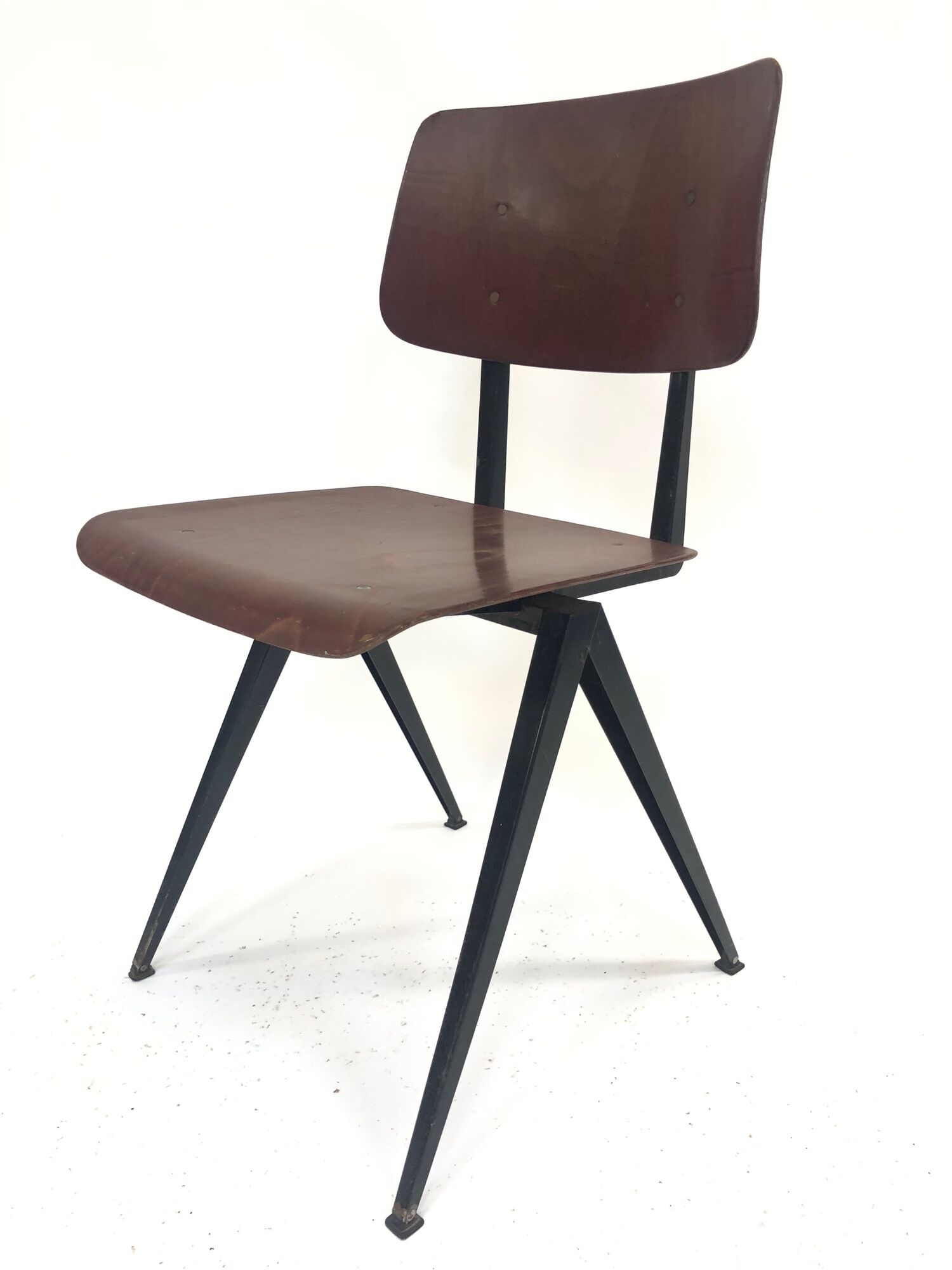 Lot of 4 vintage school chairs Galvanitas S16 Netherlands
