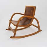 Curved wooden rocking chair for children Bauhaus Brockhage Andrä period, Germany, 1950s