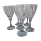 6 Large blue glasses, Bormioli, Rocco. Luxury Italian glassware.