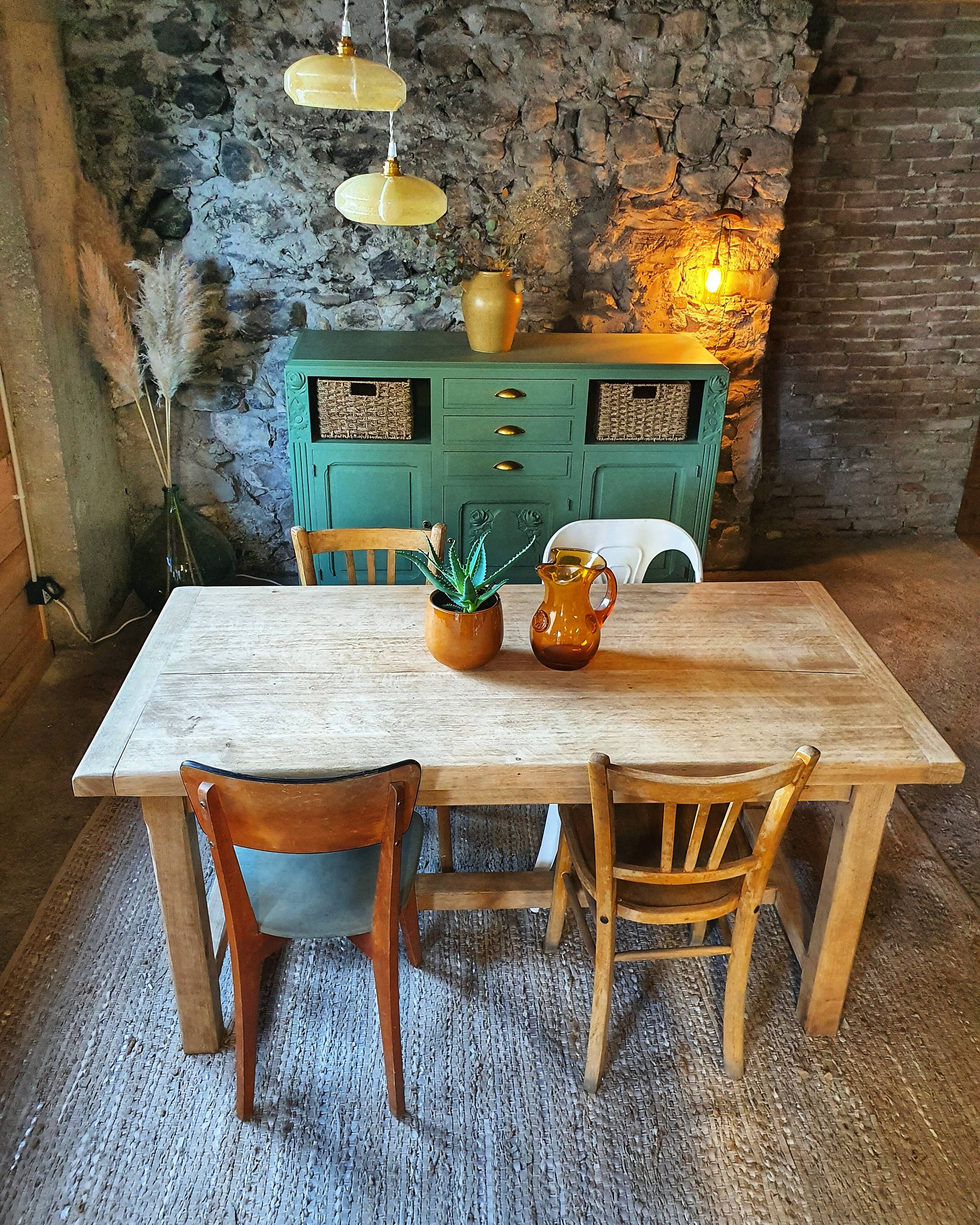 Solid oak farmhouse table