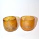Lot 2 Glasses cup bubbled glass BIOT - Acid yellow glass Photophore VINTAGE