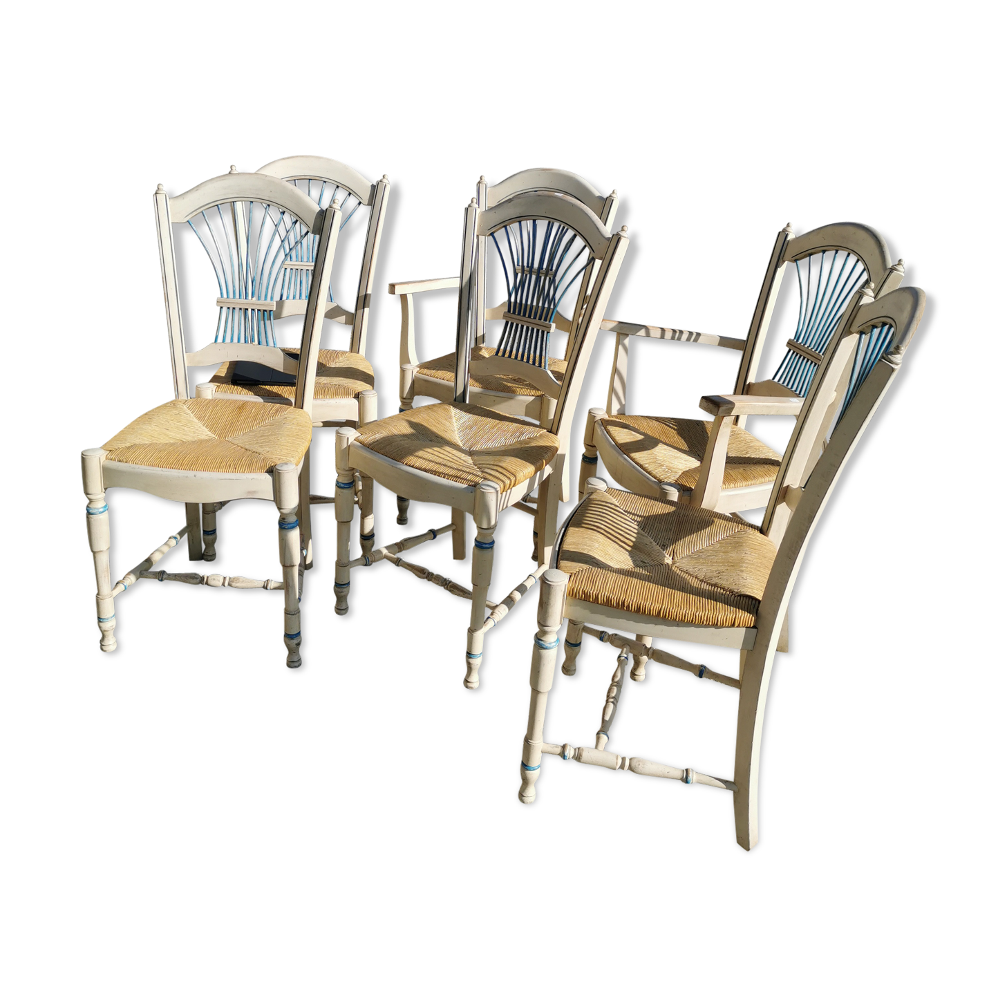 4 chairs and 2 armchairs