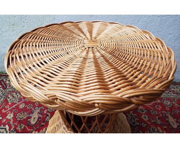 Rattan side table