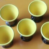 Set of five glazed ceramic coquetiers vintage 60s