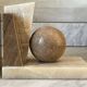 Pair of marble and onyx bookends