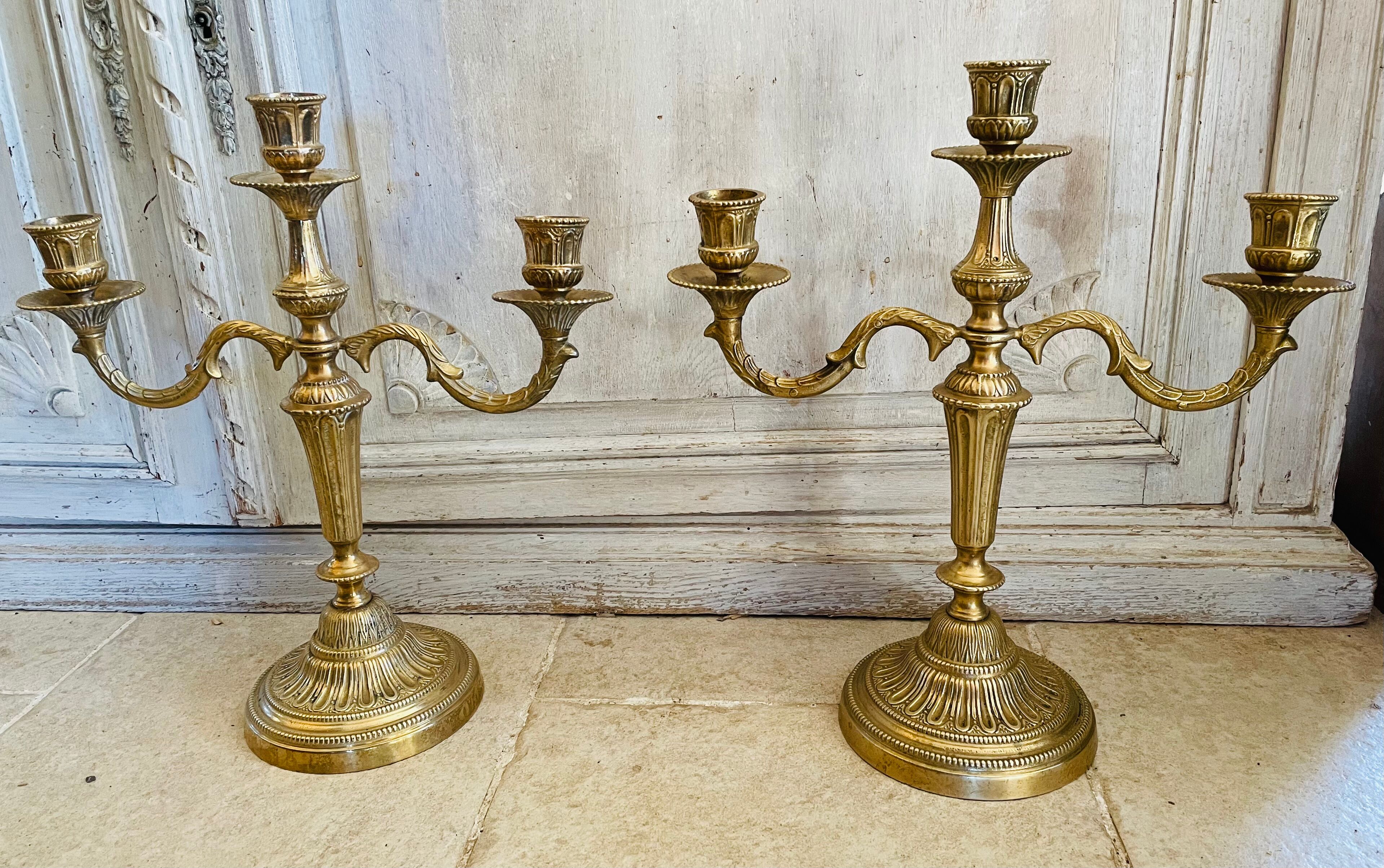 Old brass candlestick