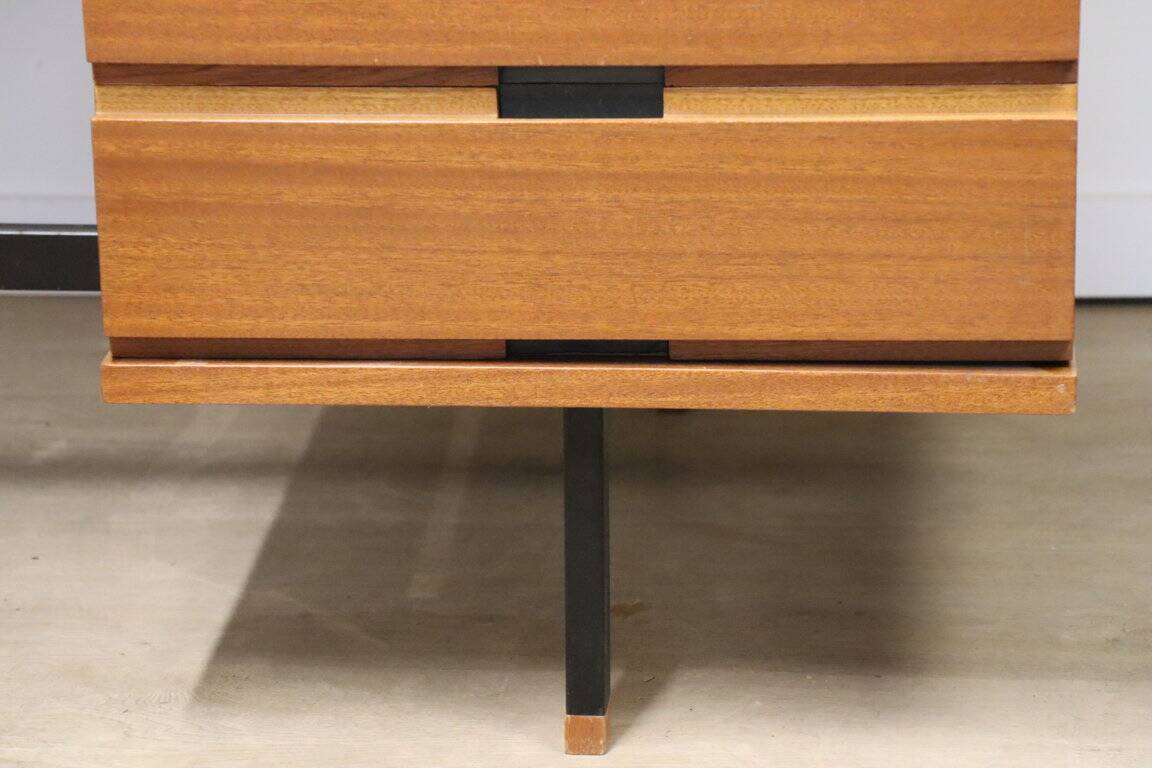 Vintage mahogany desk by Pierre Guariche edition Minvielle, 1960