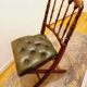 English folding chair - Vintage in wood and leather