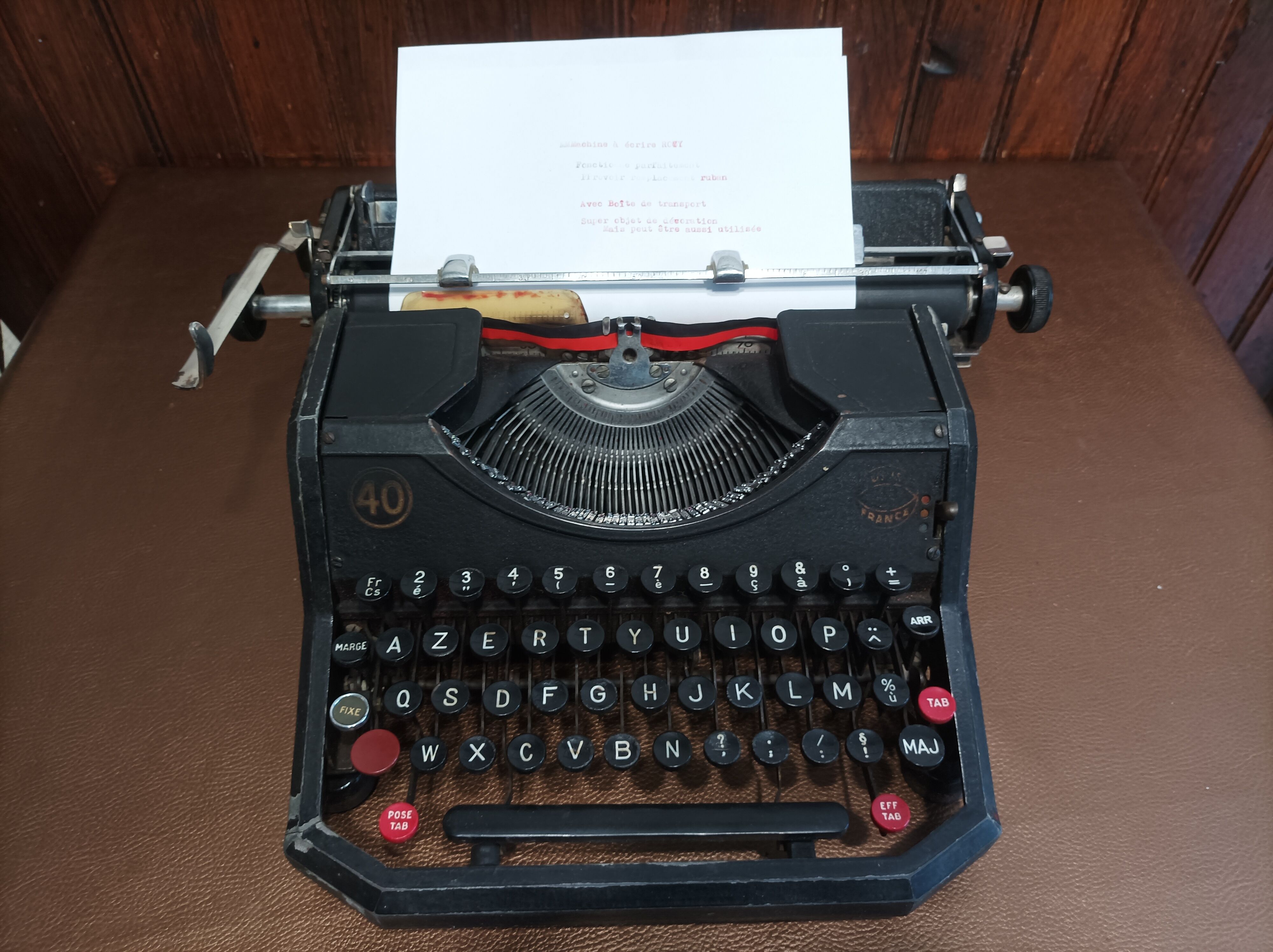 Typewriter rooy 40 with instructions and instruction (rare)