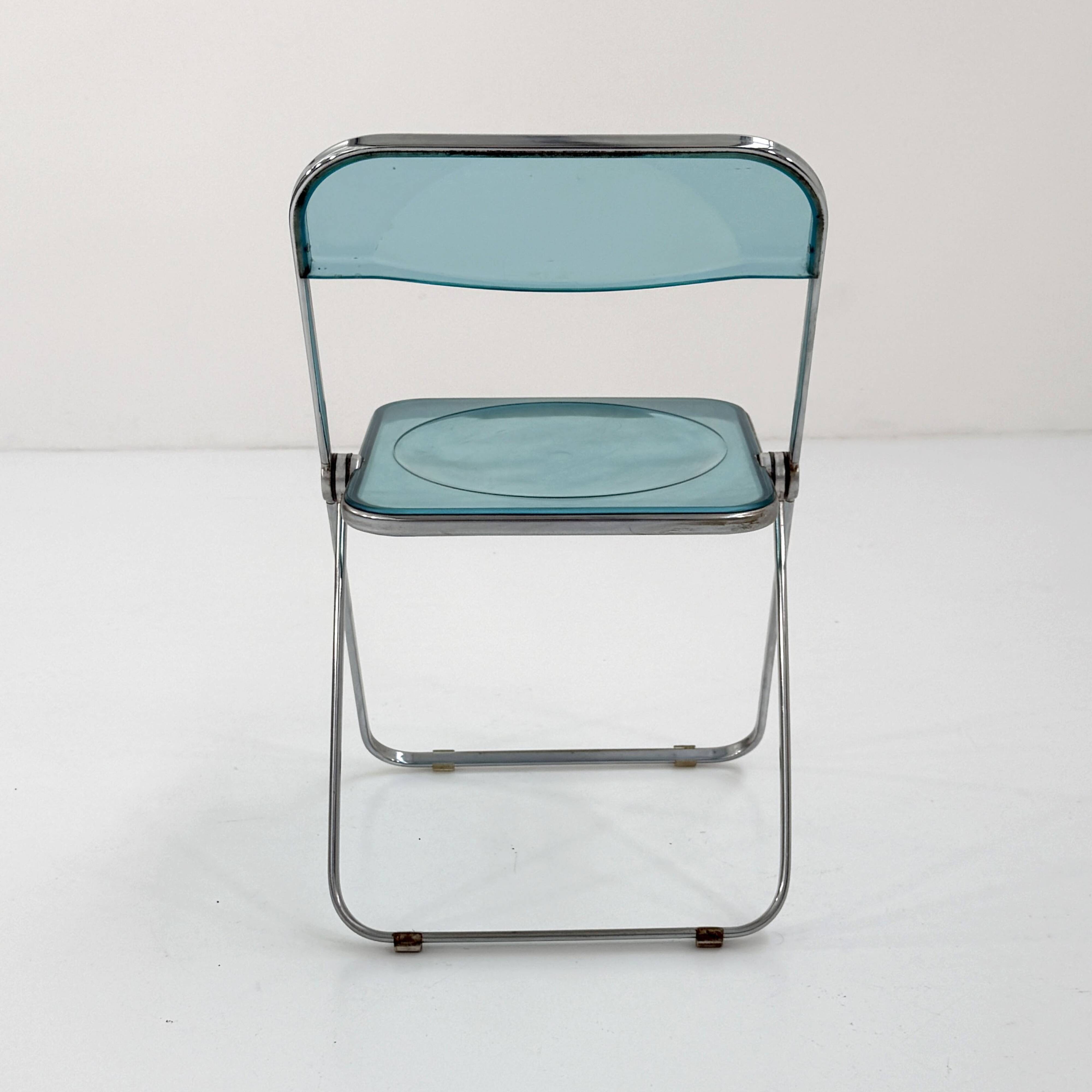 Blue Plia Chair by Giancarlo Piretti for Castelli, 1960