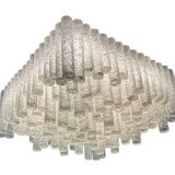 1960s/70s Chandelier Ceiling Lamp by Doria Leuchten Germany, Ice Glass