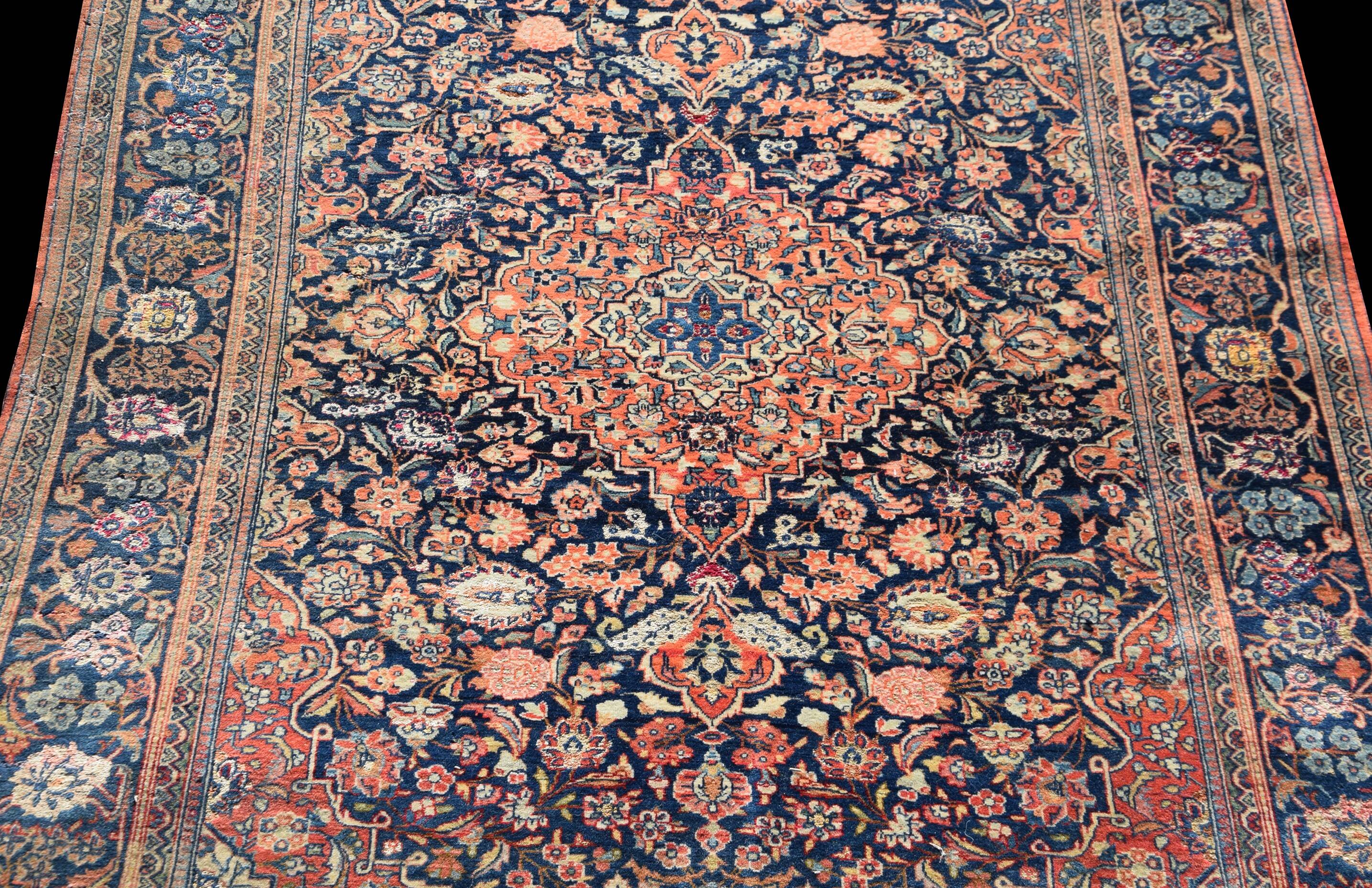 Persian Oriental Carpet Iran KASHAN Wool and Silk - Size: 1.32 X 2.00 Metres