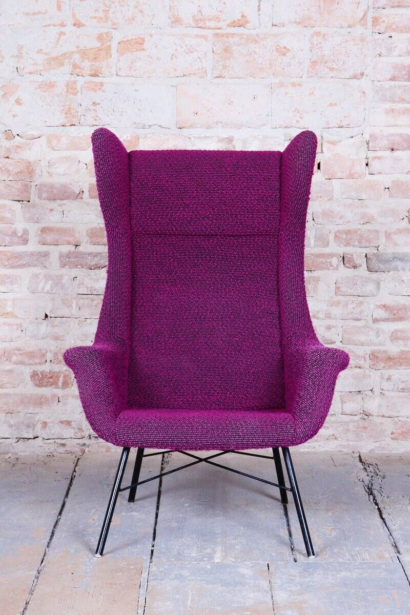 Mid-Century Wingchair in Plastic Fiber from Miroslav Navratil, Czech, 1950s